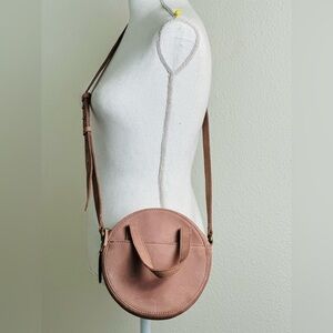 Madewell Juno Circle Leather Crossbody Bag in Antique Purple